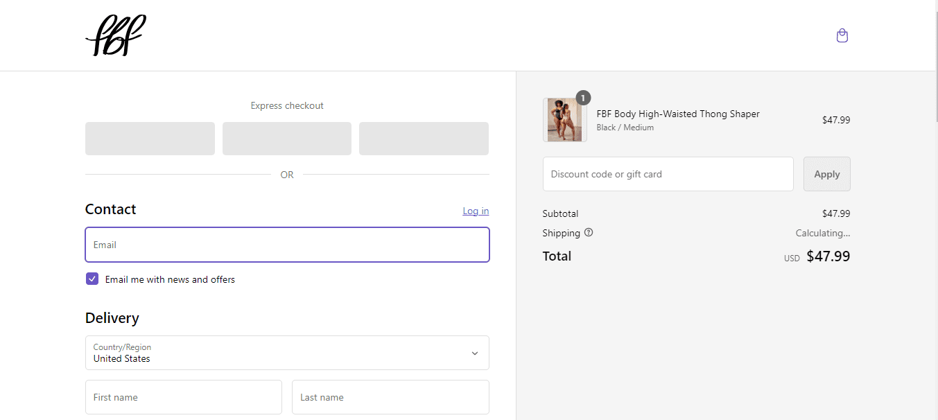 How to apply FBF Body coupon code